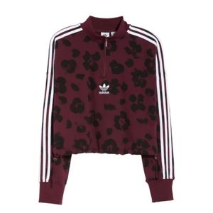 adidas Originals Quarter Zip Crop Pullover - Small